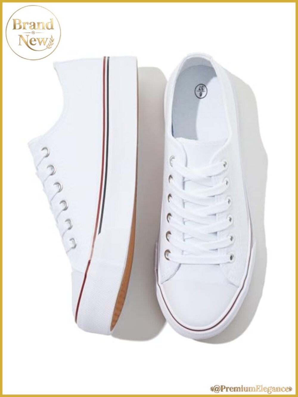 Womens Canvas Sneakers Lace-Up Tennis Shoes Rubber Sole Casual Comfortable